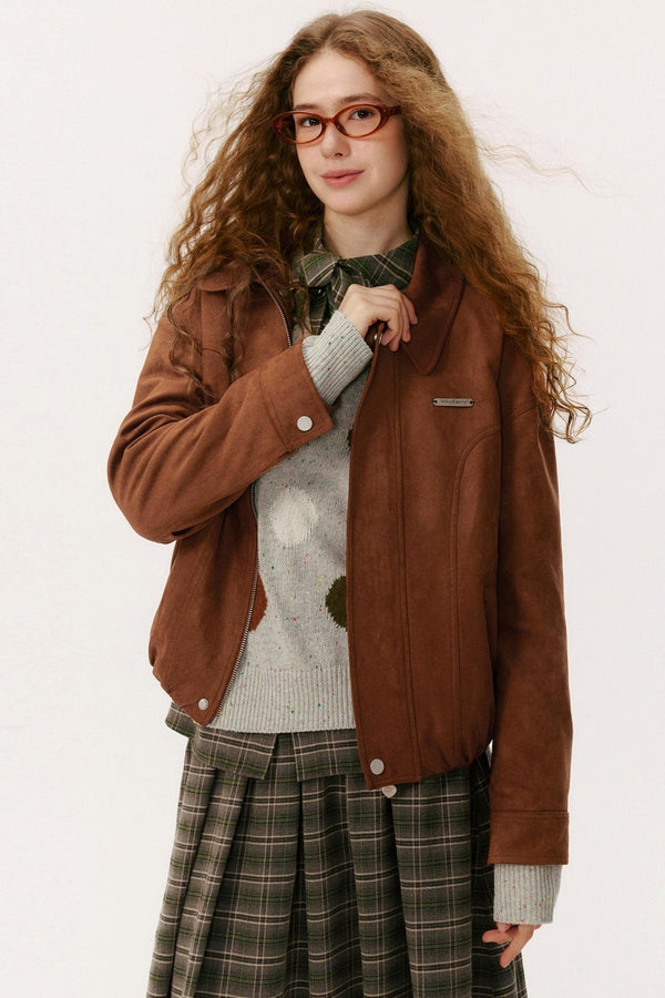 Lapel Suede Vintage Jacket