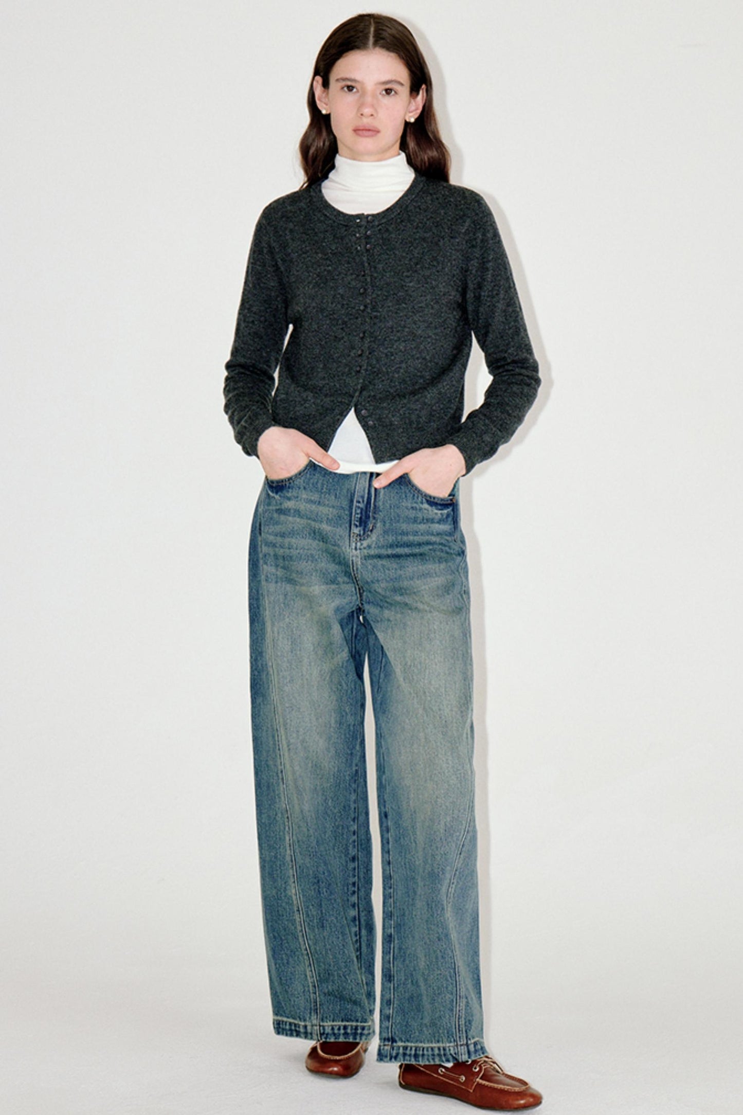 Retro Distressed Denim Pants