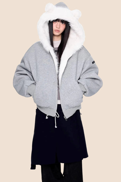 Reversible Furry Cotton Jacket