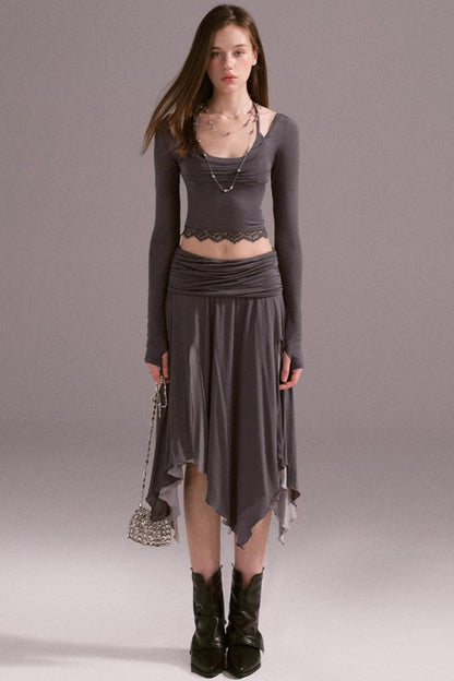 Irreguler Lace Skirt Set-Up