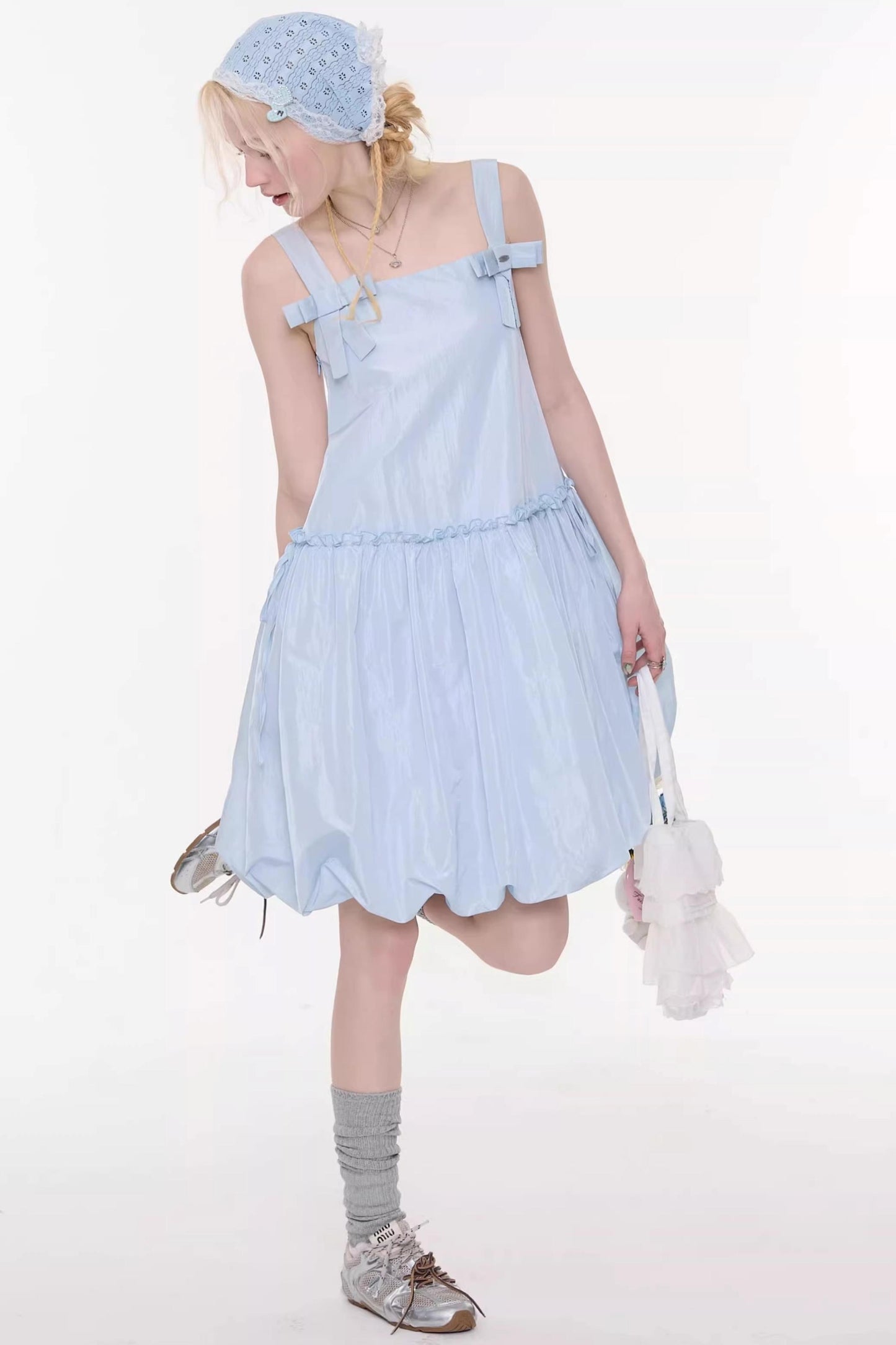 Summer Blue Bow-Tie Dress