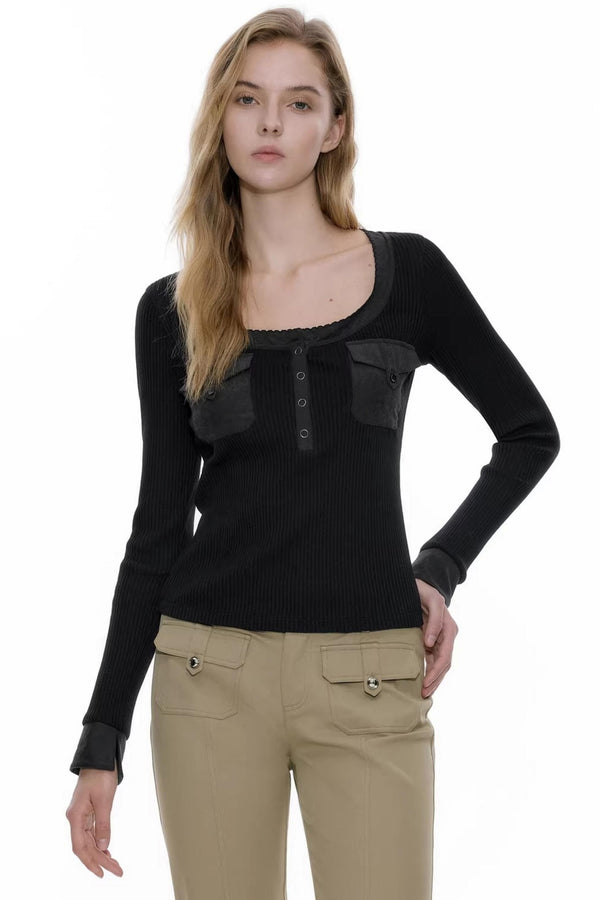 Henry Collar Knit Top