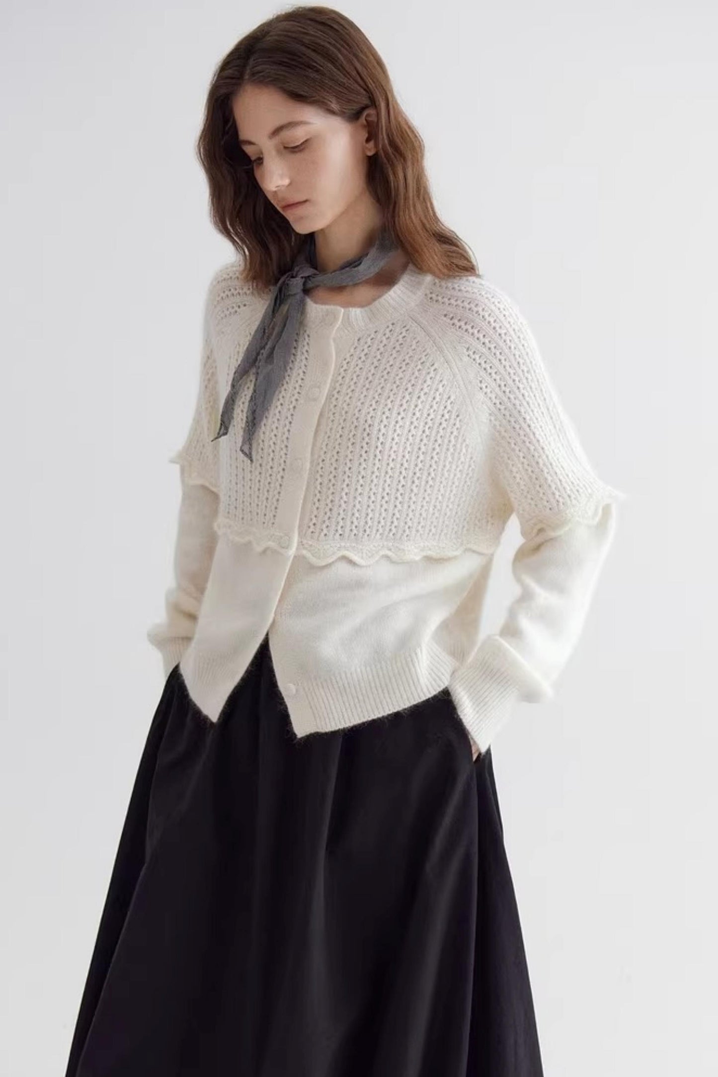 Textured Wool Knit Sweater