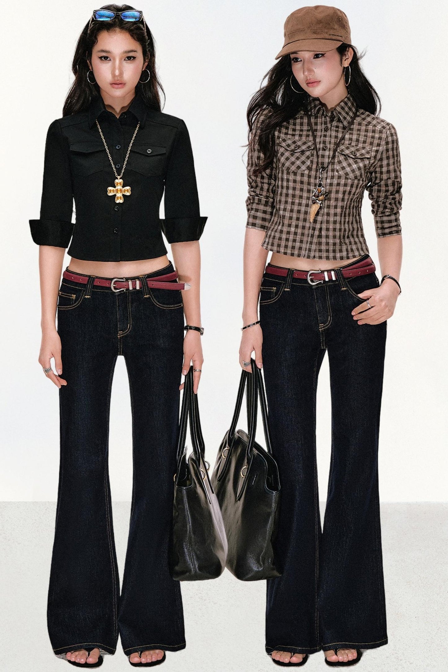 Retro Cow Slim Flare Jeans