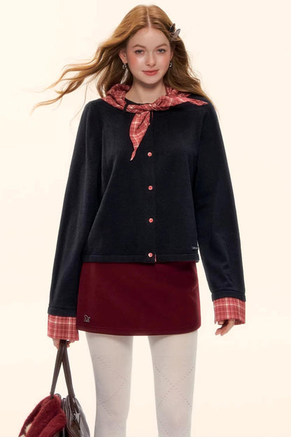 Wool Blend Plaid Sweater