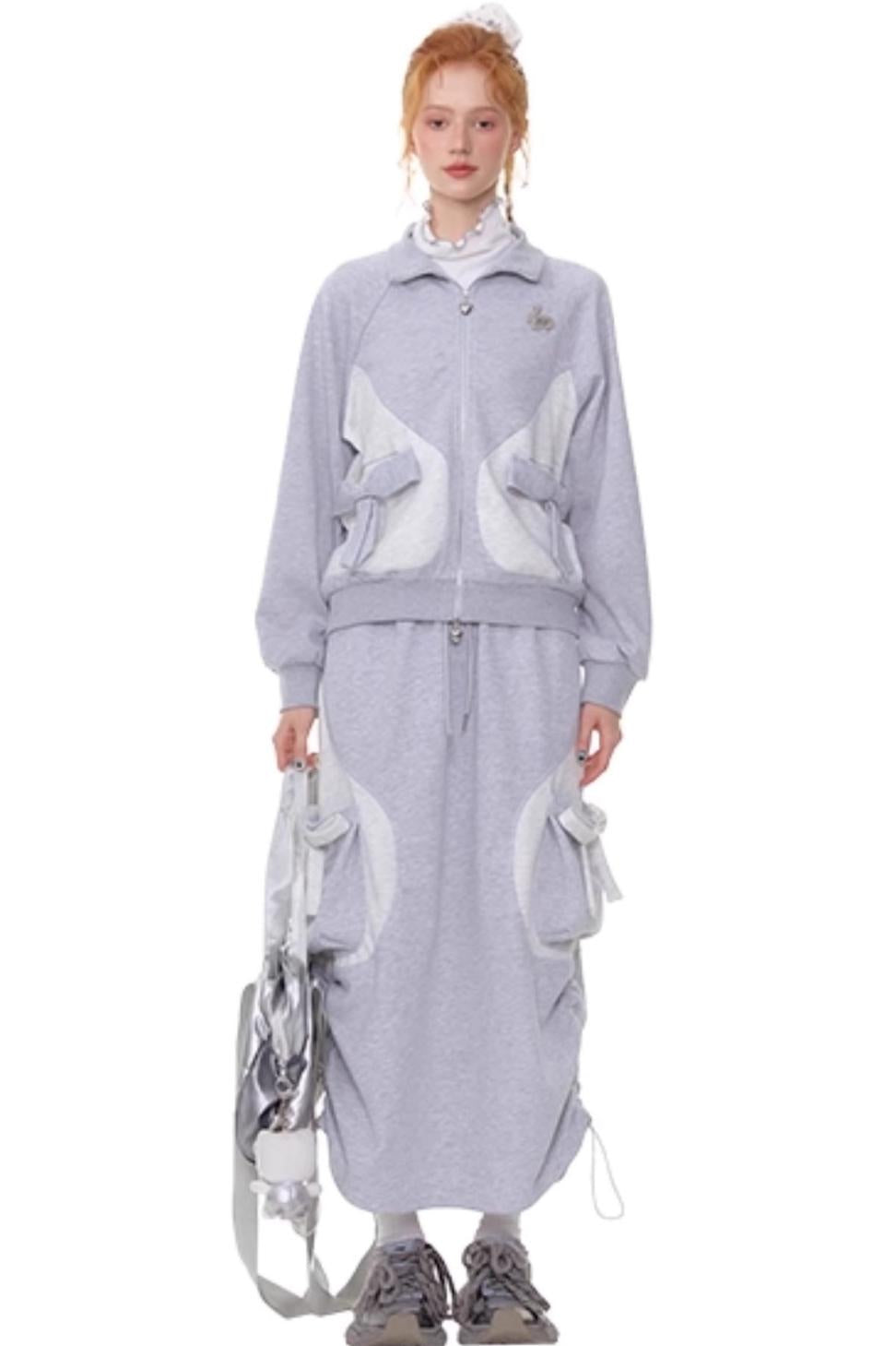 American Retro Bow Gray Sports Jacket