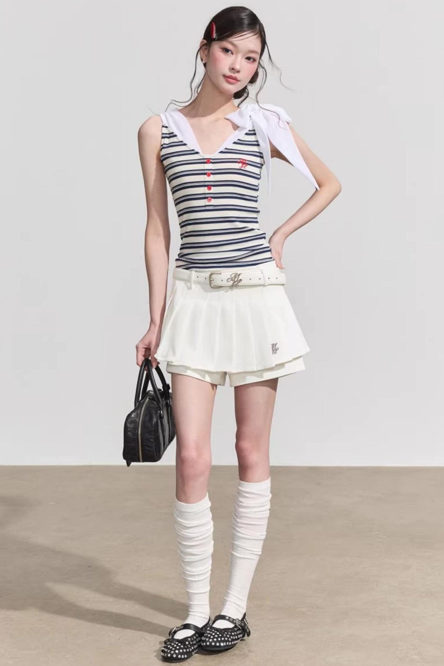 Sweet Striped Tie-Up Top