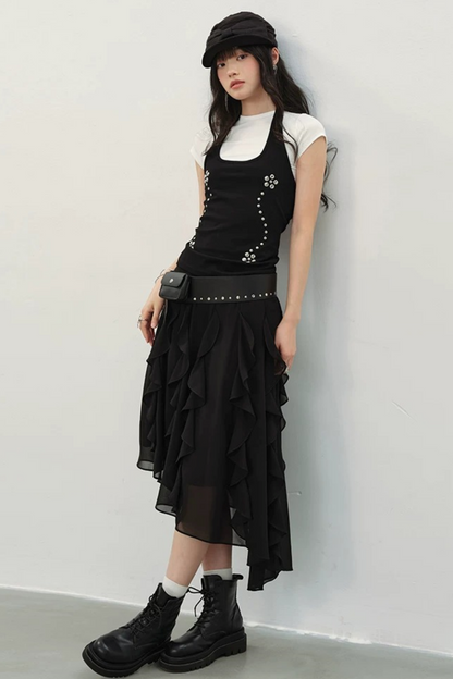 Parisian Shadows Chiffon Skirt