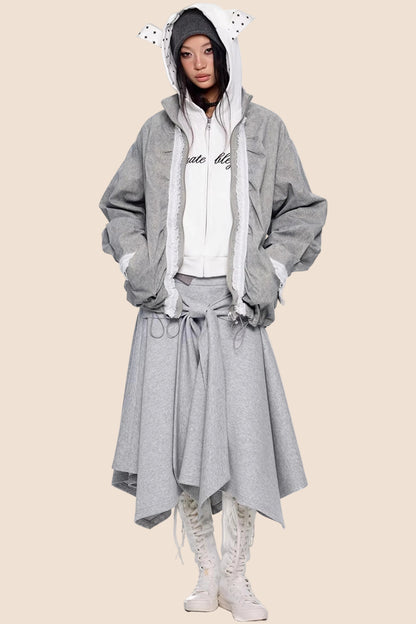 Jacke mit Kordelzug und Reißverschluss