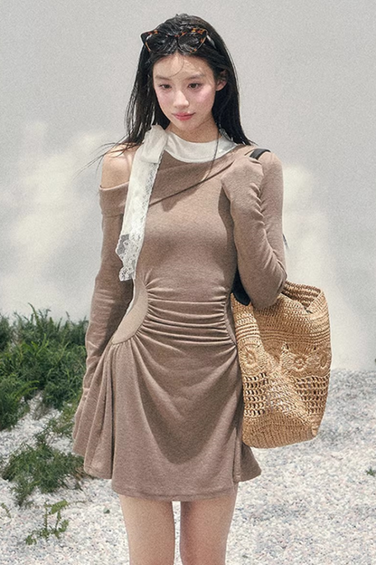 Entwined Warmth Waist-Cinching Dress