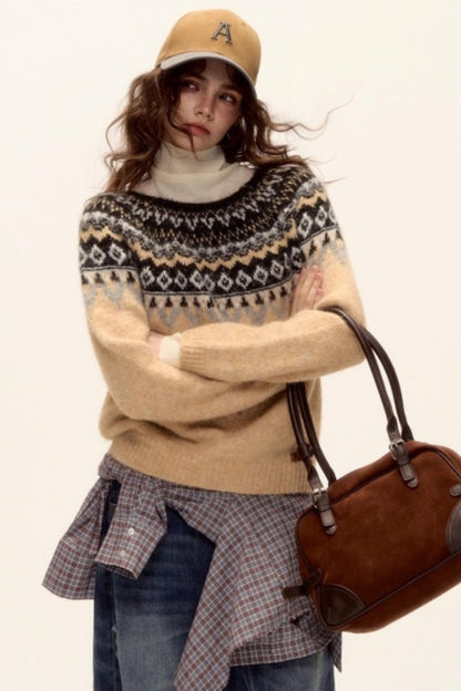 Wool Blend Fair Isle Sweater