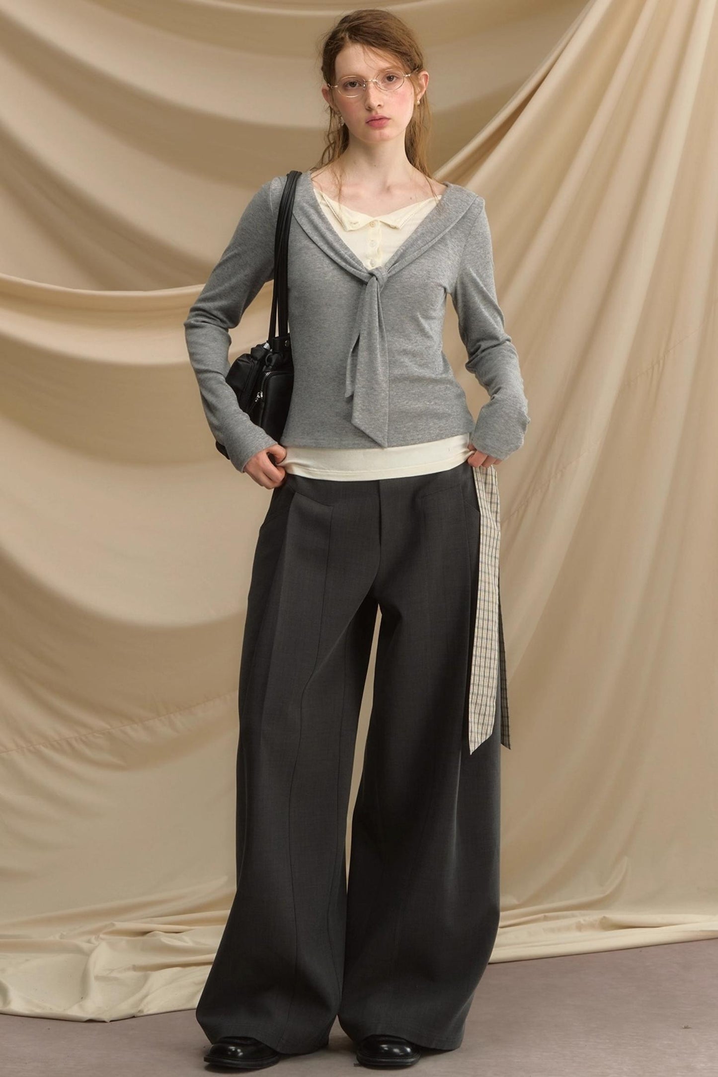 Pleats Gray Trousers