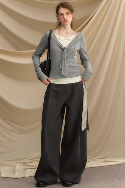 Pleats Gray Trousers