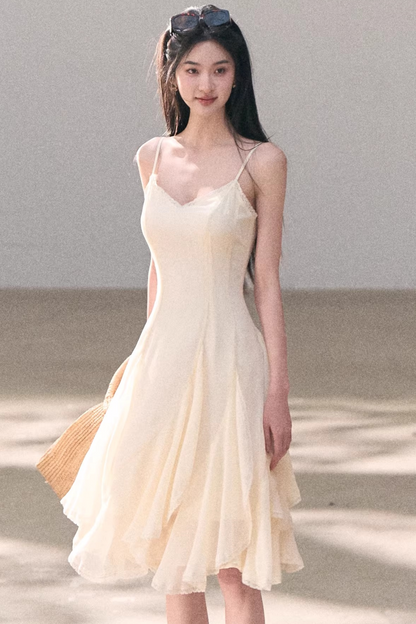 Chiffon Irregular Lace Dress