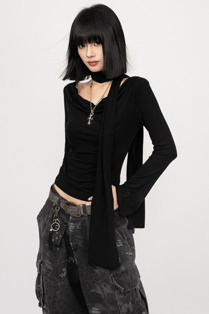 Autumn Slim Black Top
