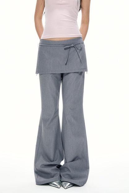 Summer Gray Wide Leg Suit Pants