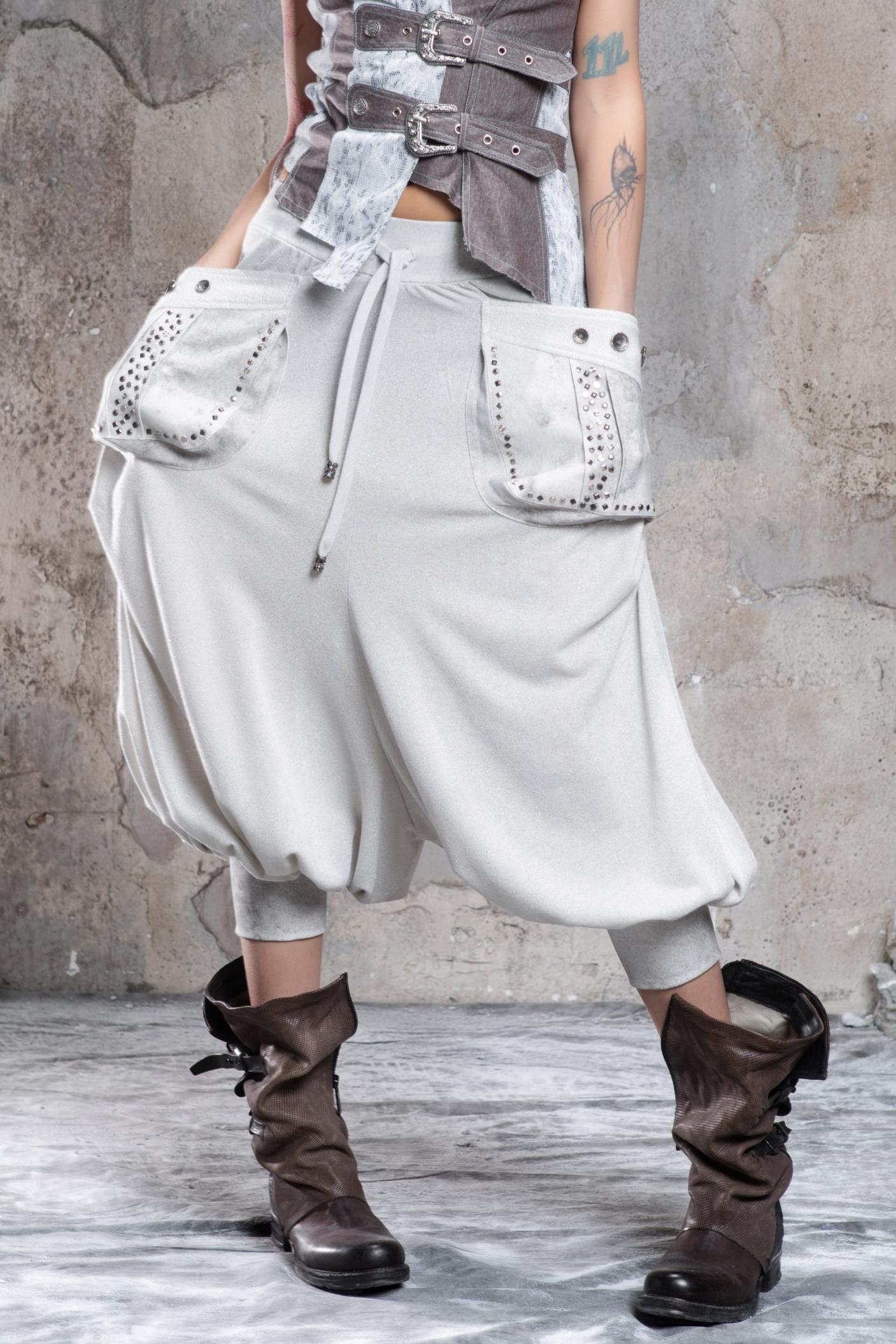 Solid Color Retro Punk Pants