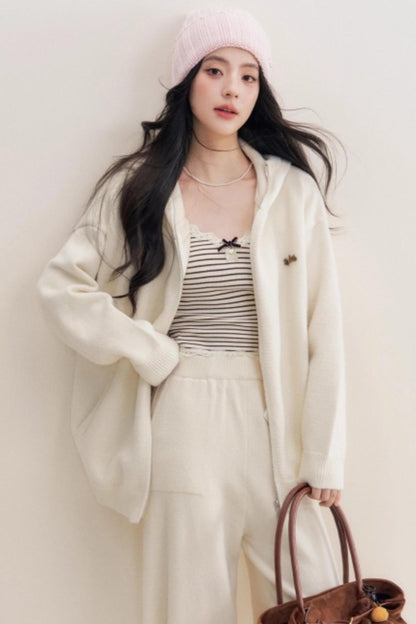 Luxury Wool Hooded Jacket Set-Up