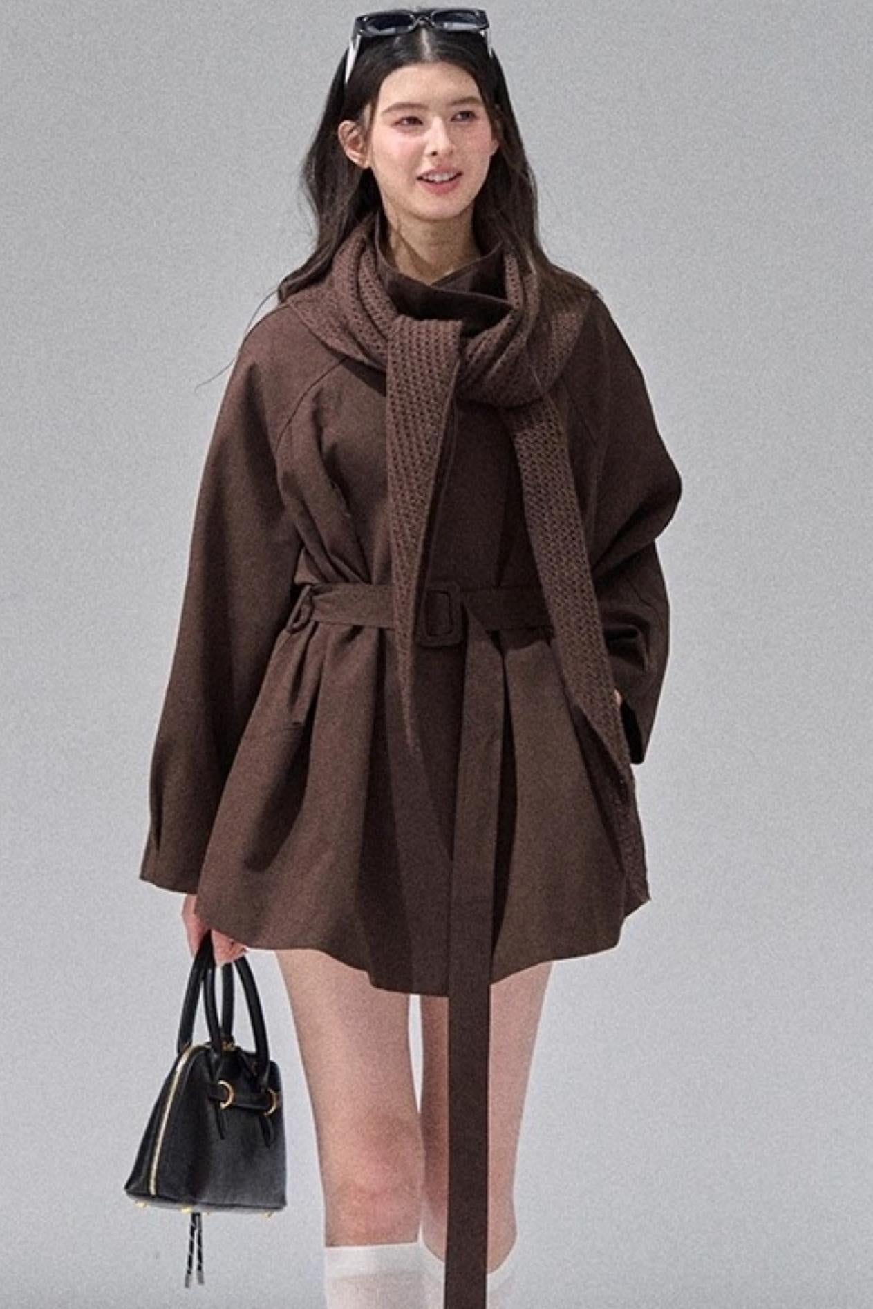 Vintage Woolen Trench Shawl Jacket