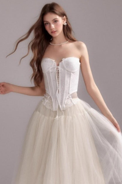 Herringbone Lace Bandeau Skirt Set-Up