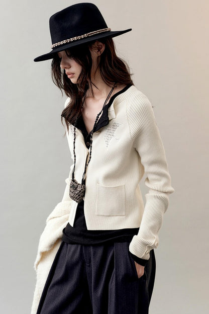 Feather Shadow Knitted Cardigan