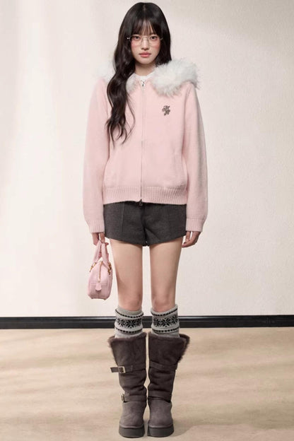 Retro High-Waisted Suit Shorts