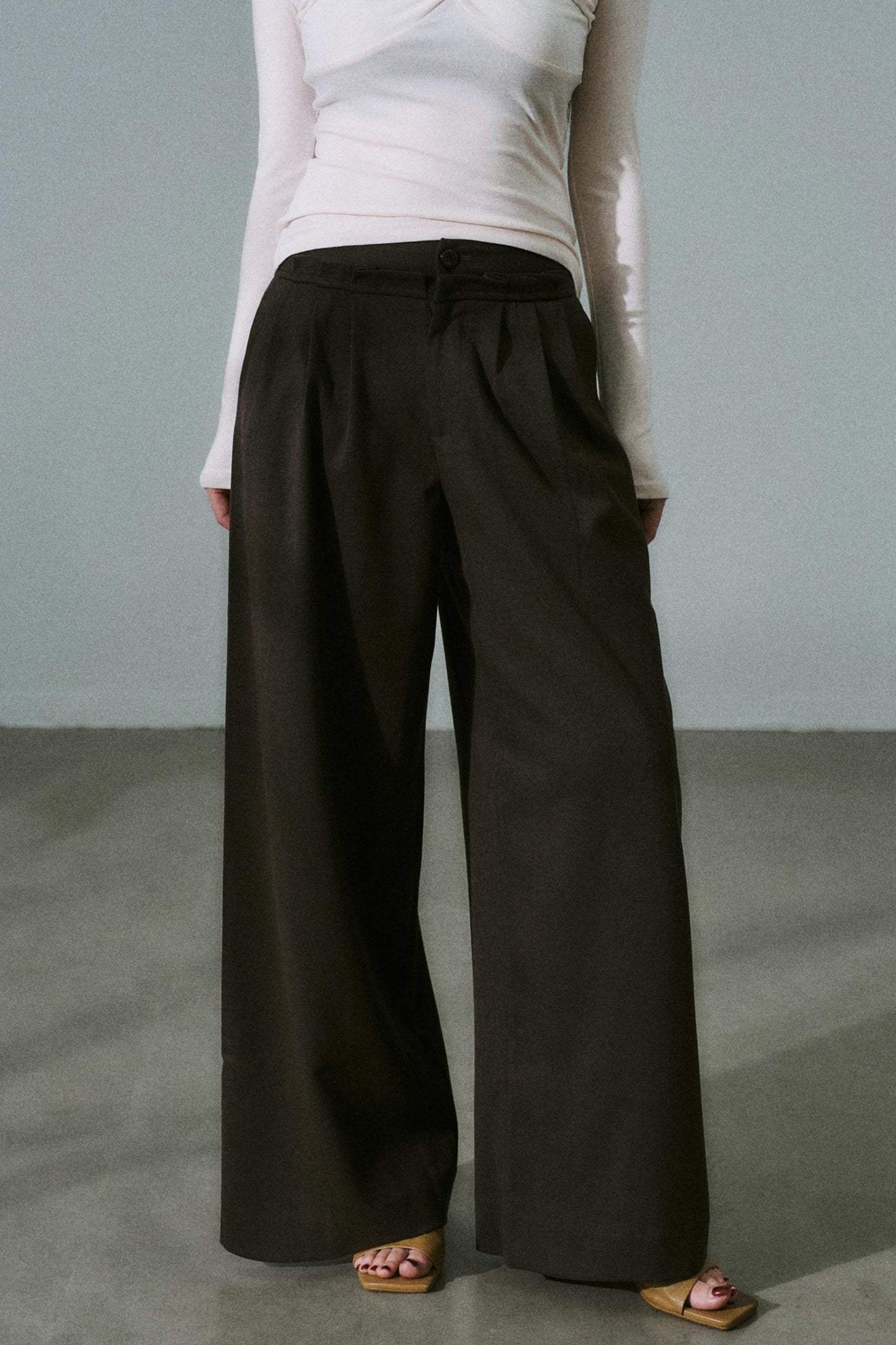 Tencel Wool Wide-Leg Pants
