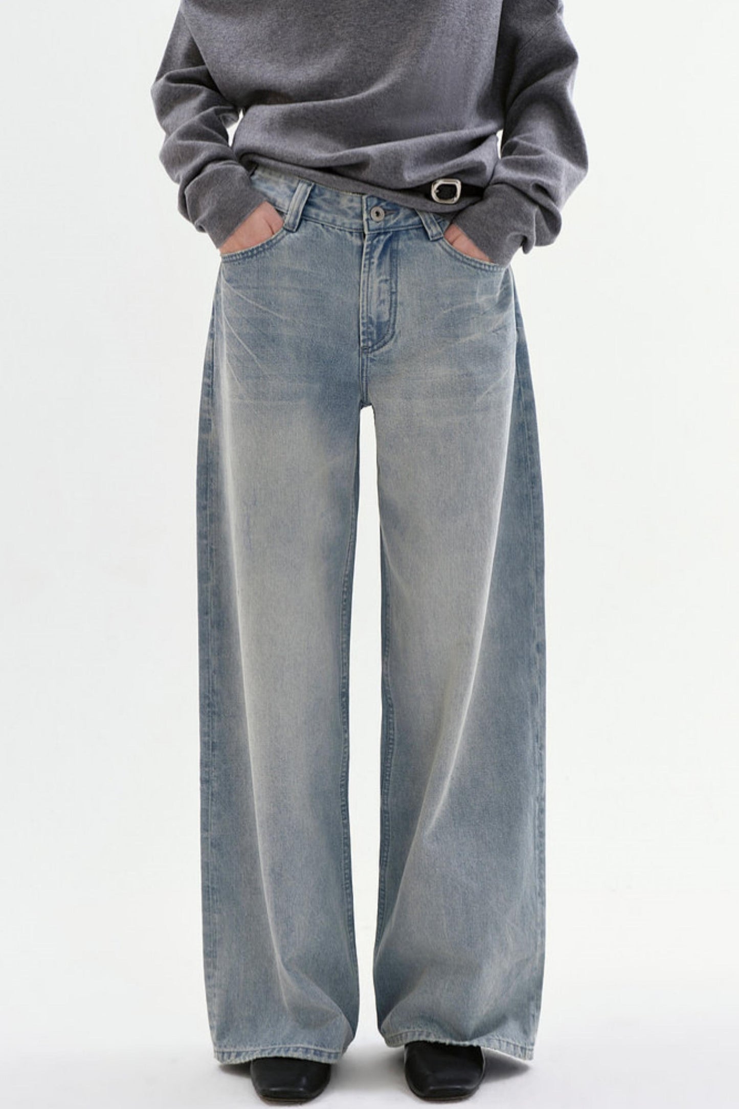 Cotton Straight-Leg Jeans