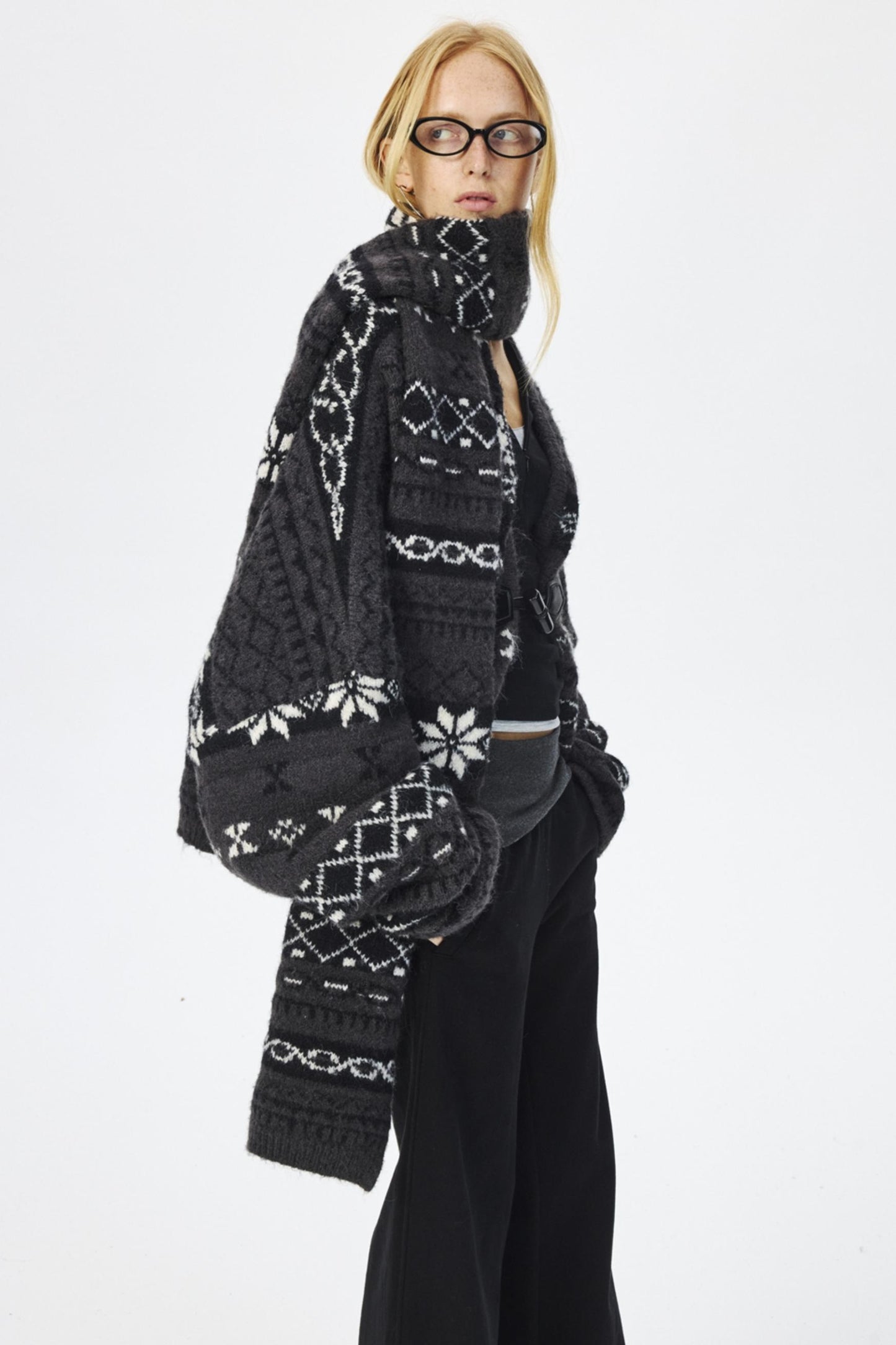 Winter Wool Fair Isle Sweater & Scarf Set-Up