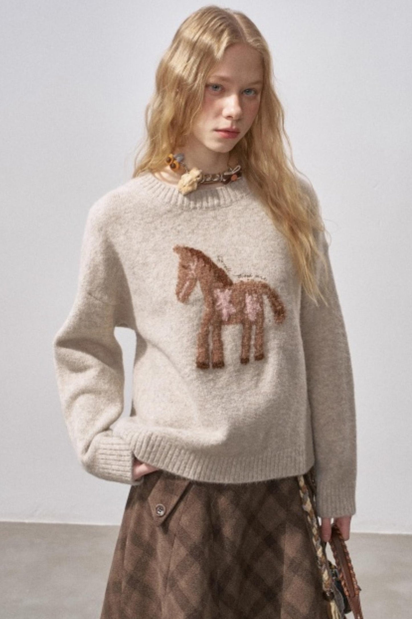 Floral Pony Festive Sweater