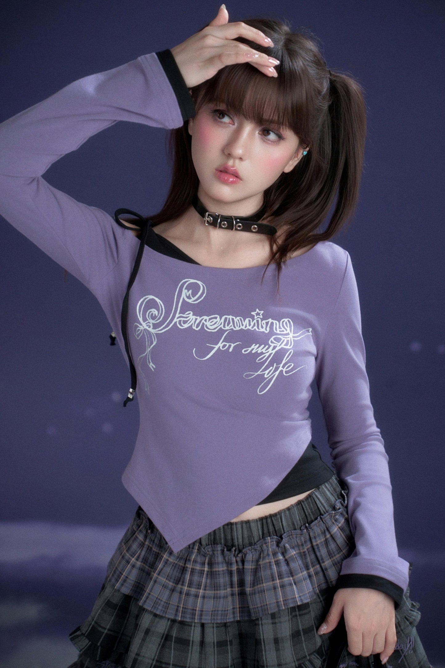 Black and Purple Fighting Spirit Top