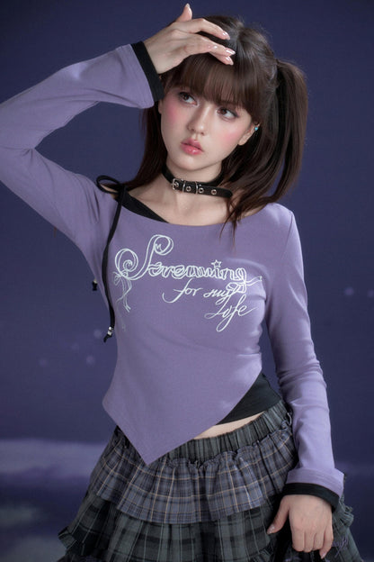 Black and Purple Fighting Spirit Top