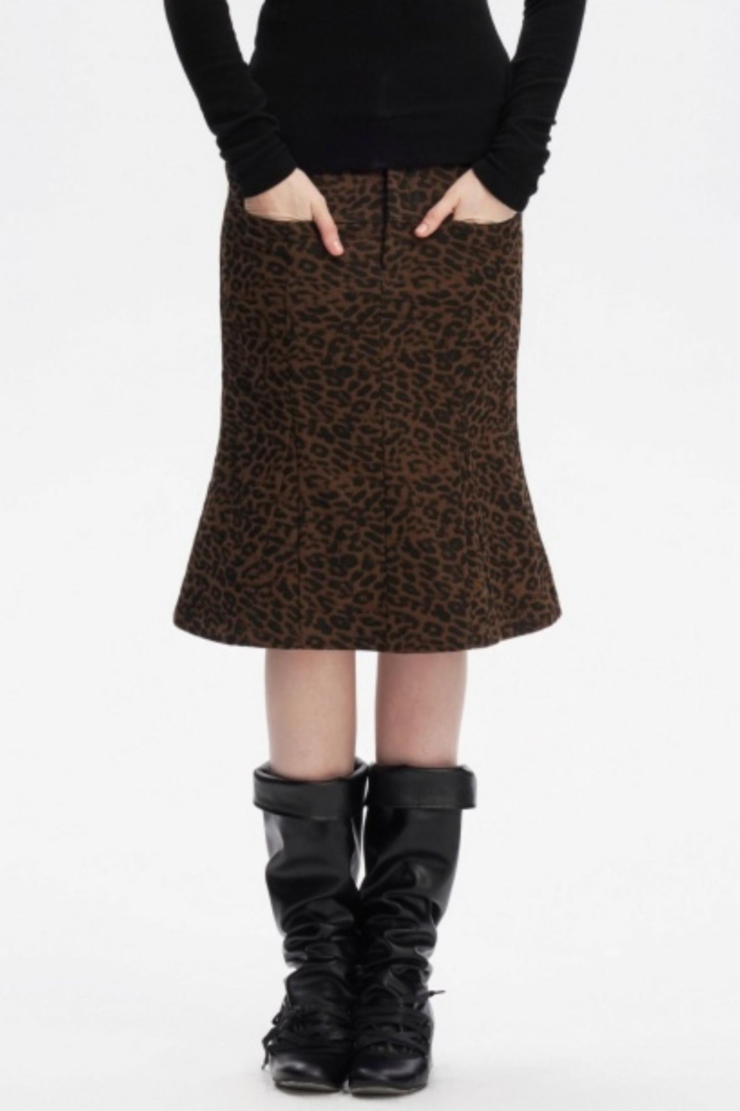 Korean Leopard Fishtail Skirt