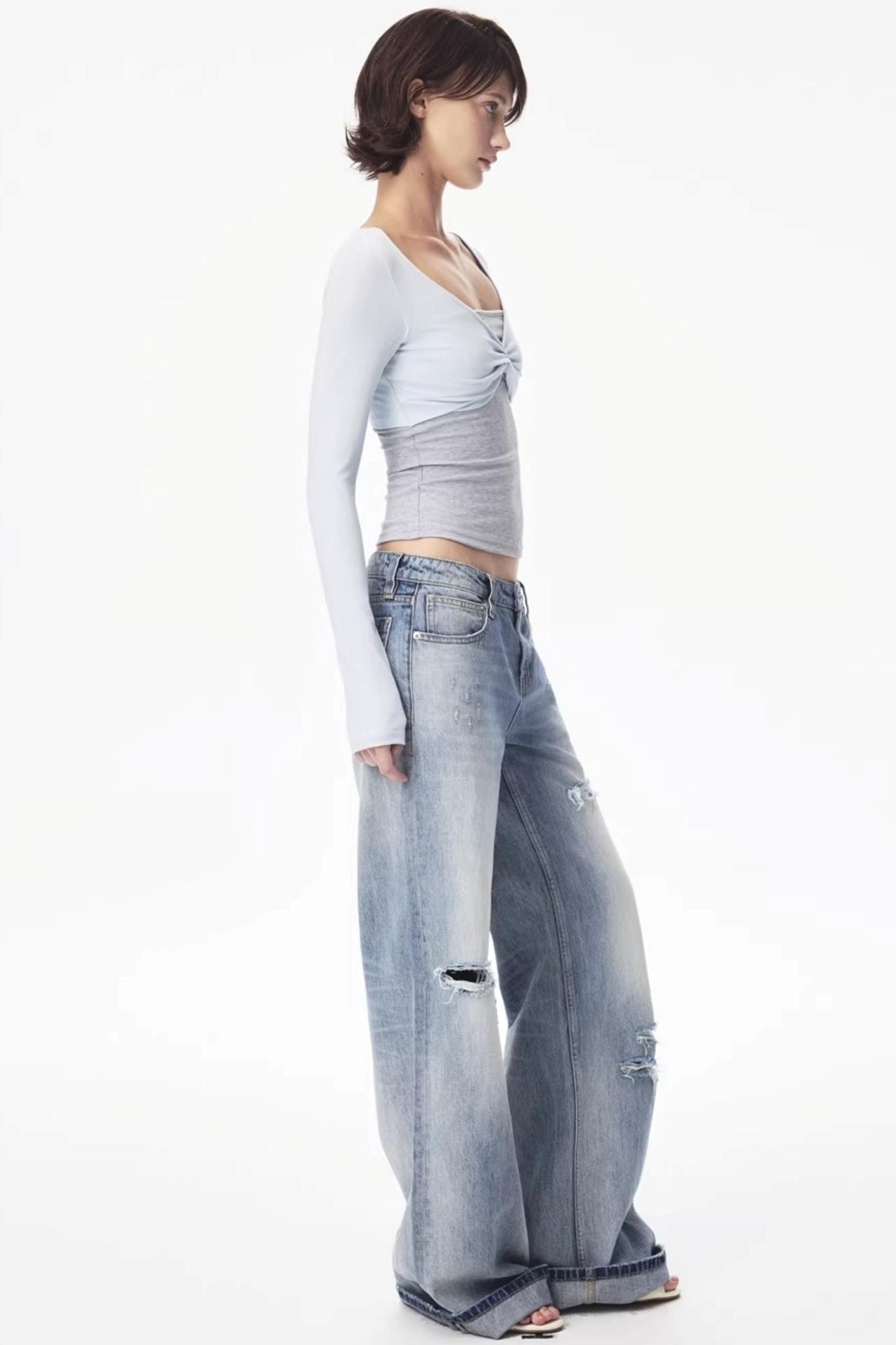 Color-Blocked Knot Design Top