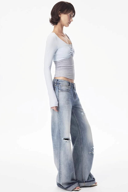 Color-Blocked Knot Design Top