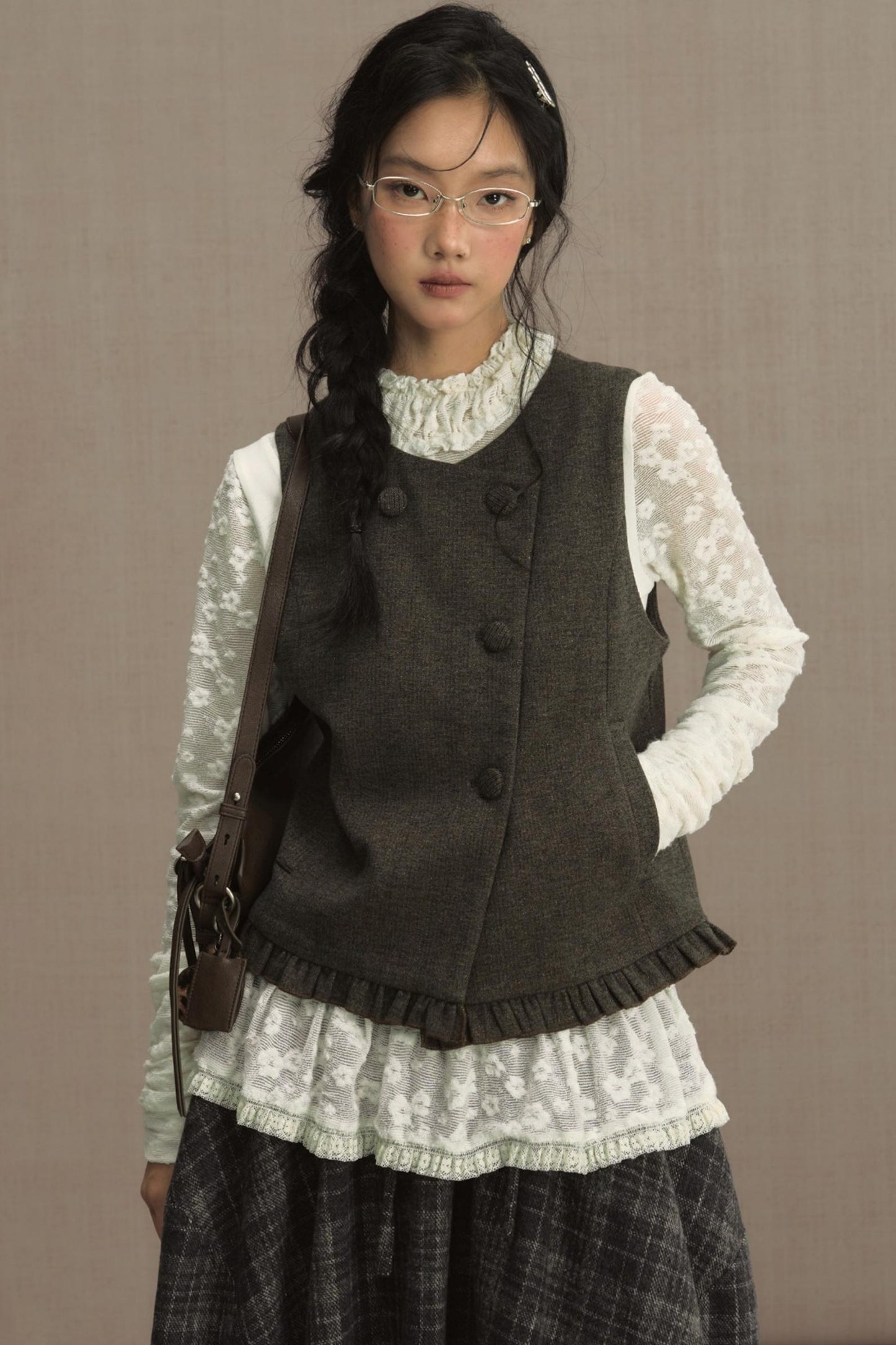 Foreign Style Sleeveless Vest Set-Up