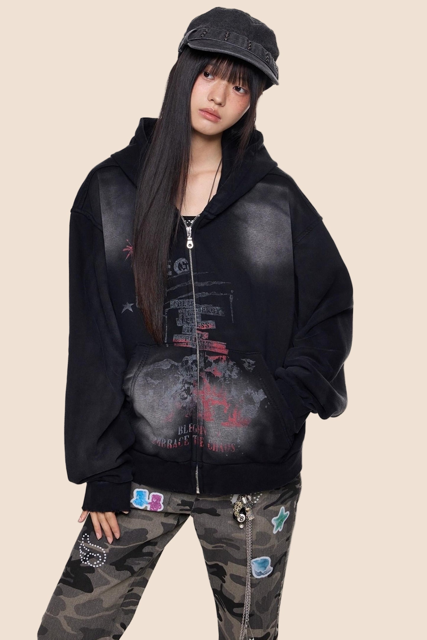 Vintage Washed Hoodie Sweatshirt