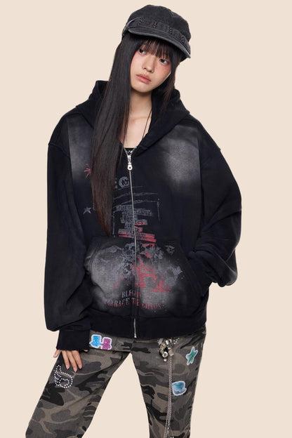 Vintage Washed Hoodie Sweatshirt