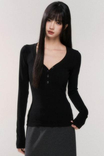 V-Neck Knitted Top