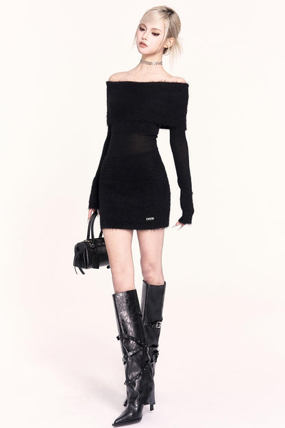 Alluring Knit Sweater Dress