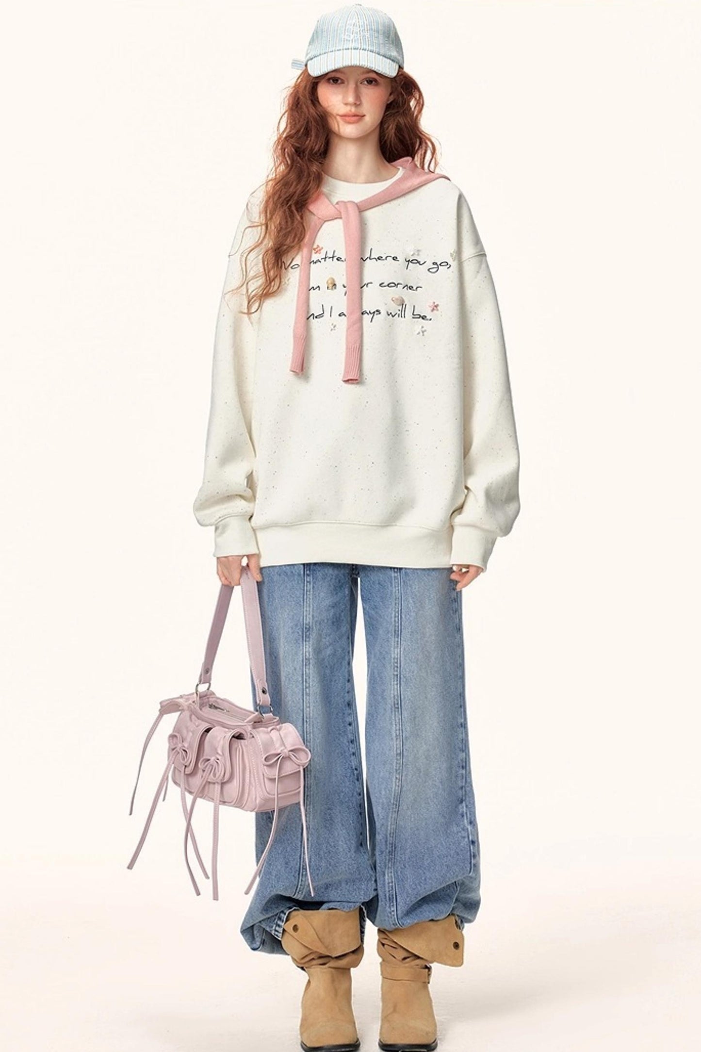 Letter Embroidered Winter Sweater