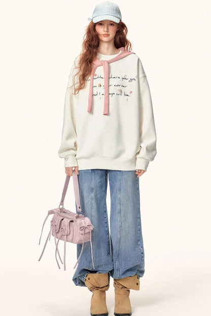 Letter Embroidered Winter Sweater