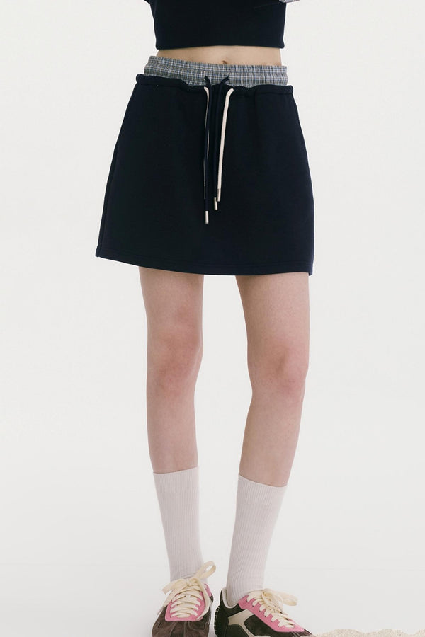 Korean Style Patchwork Plaid Skirt