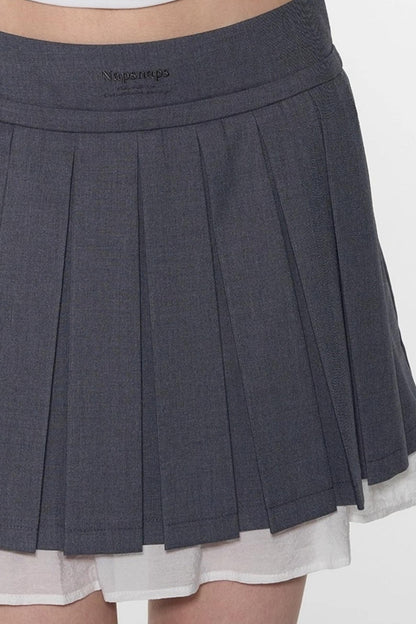 Gray A-Line Lace Skirt