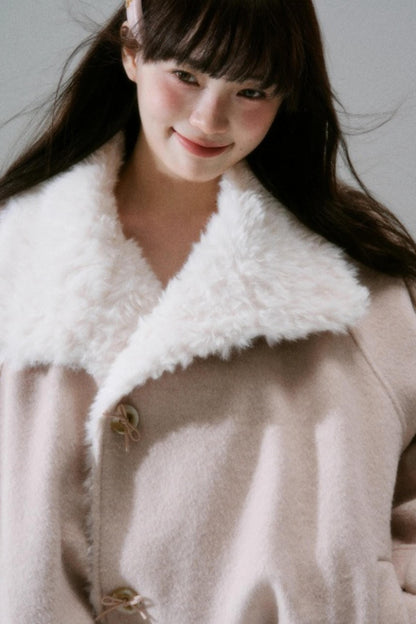 Romance Woolen Fur Collar Coat