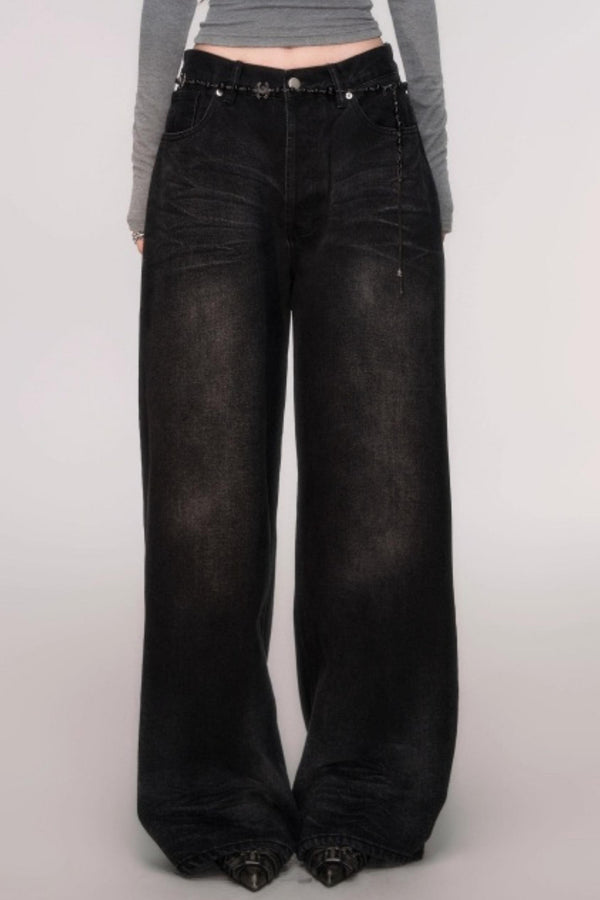 Light Distressed High-Waisted Jeans