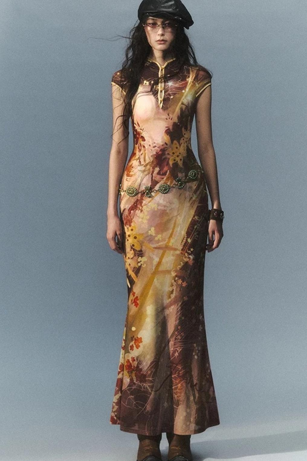 Reversible Cheongsam Mermaid Dress