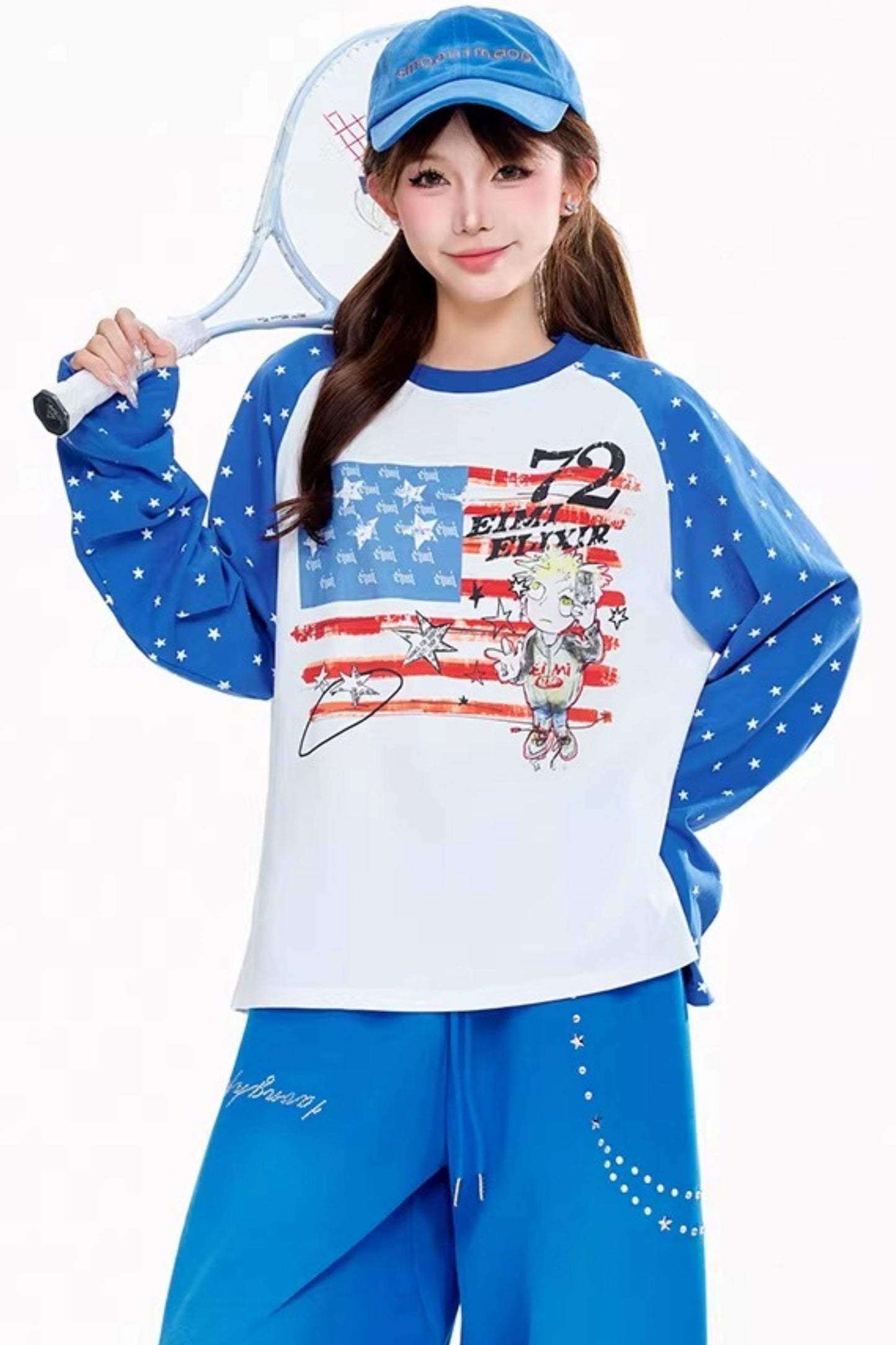 Patchwork Polka Dot Raglan Top