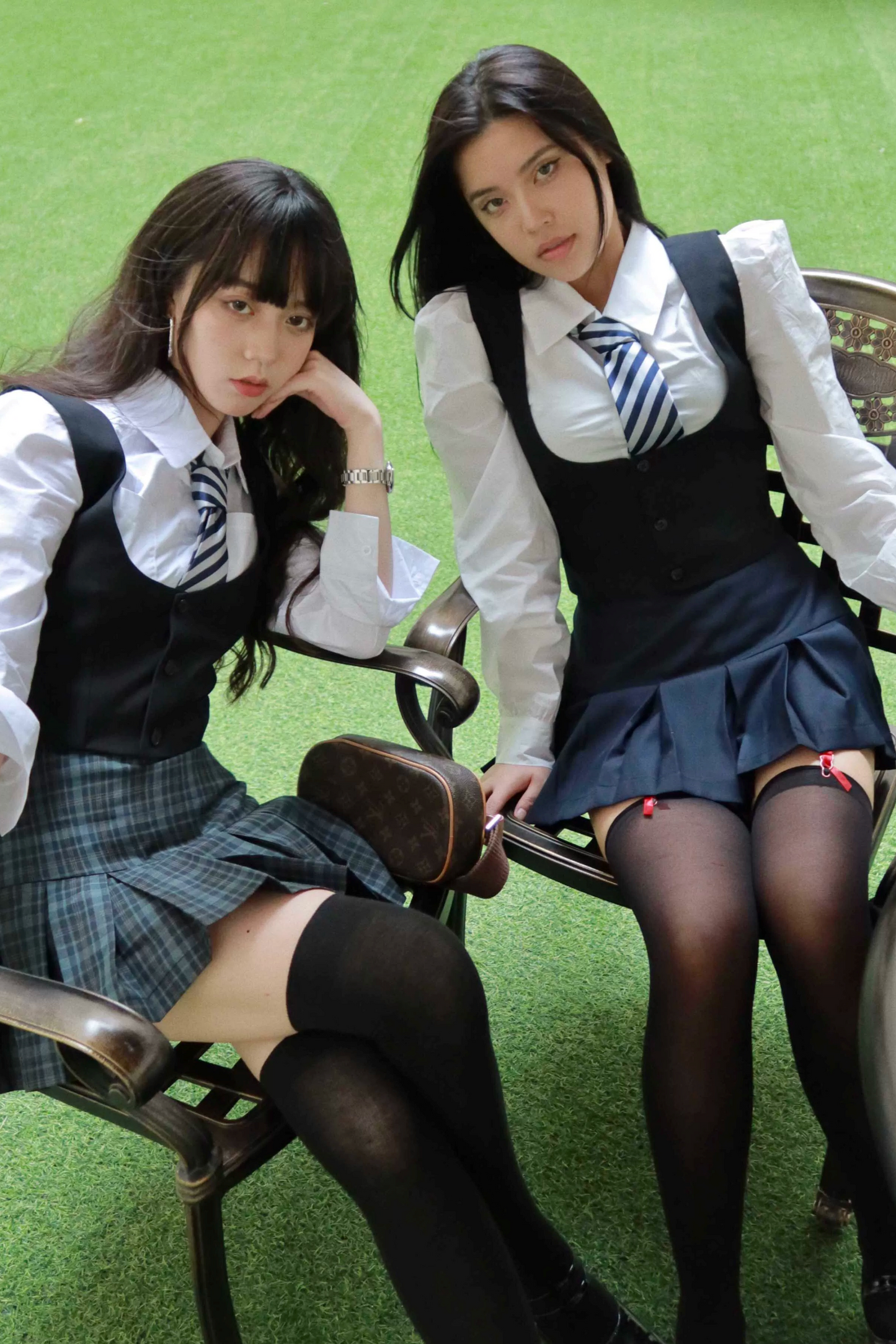 School Girl Pleated Skirt Suit Set-Up