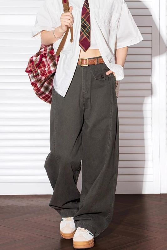 Summer Wide-Leg Cotton Trousers